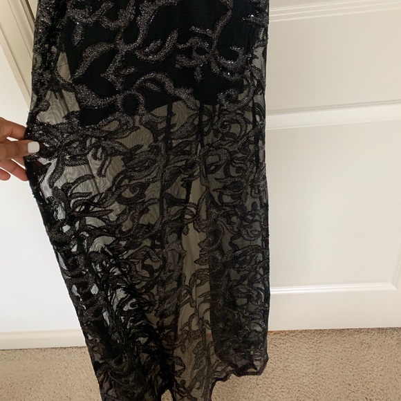 Black sheer floor length dress - Picture 8 of 8